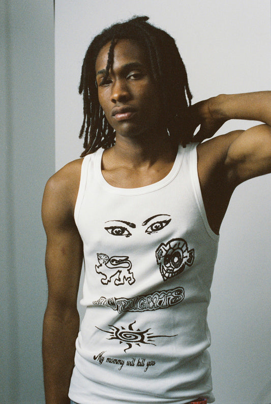 White Tattoo Tank Top