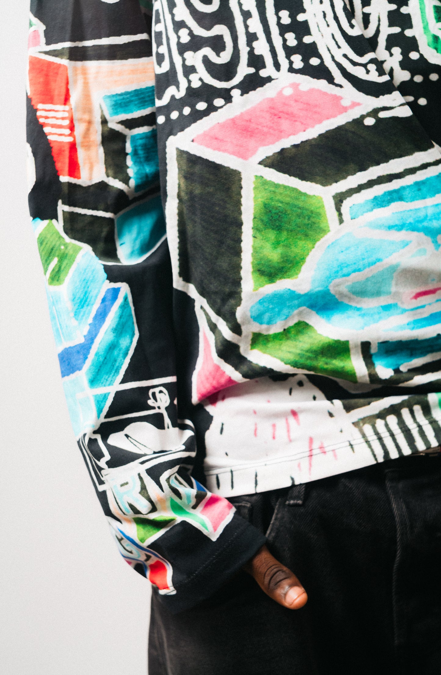 Scribbles All-Over Print Black