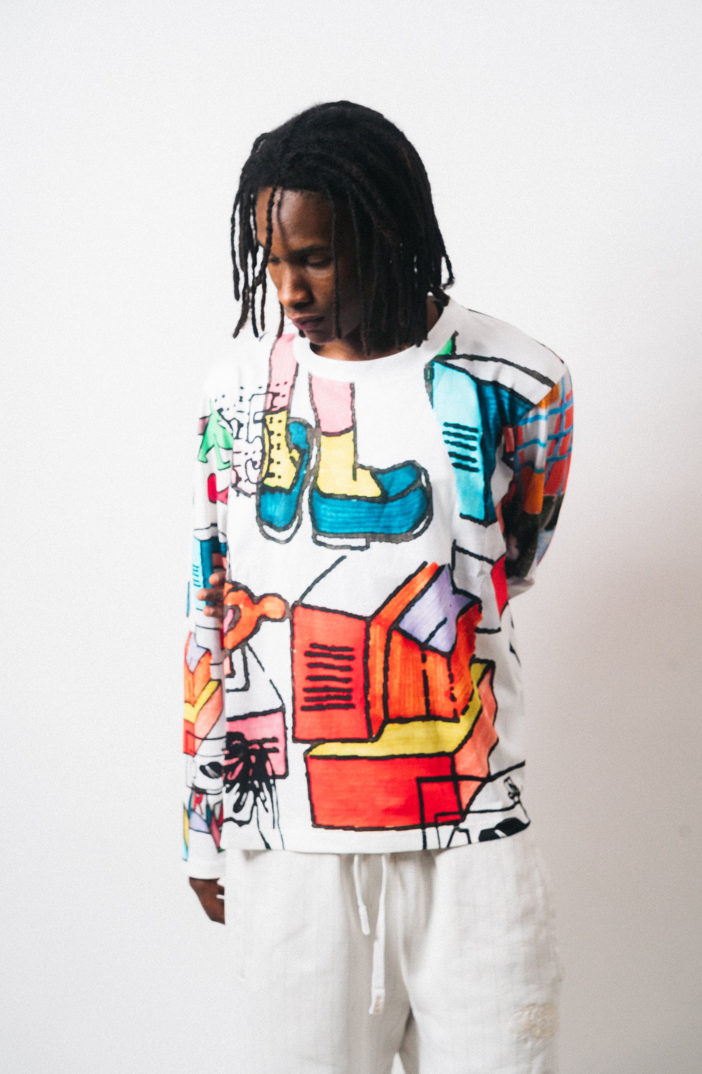 Scribbles All-Over Print White