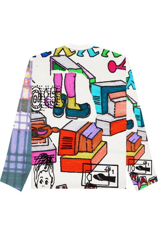 Scribbles All-Over Print White