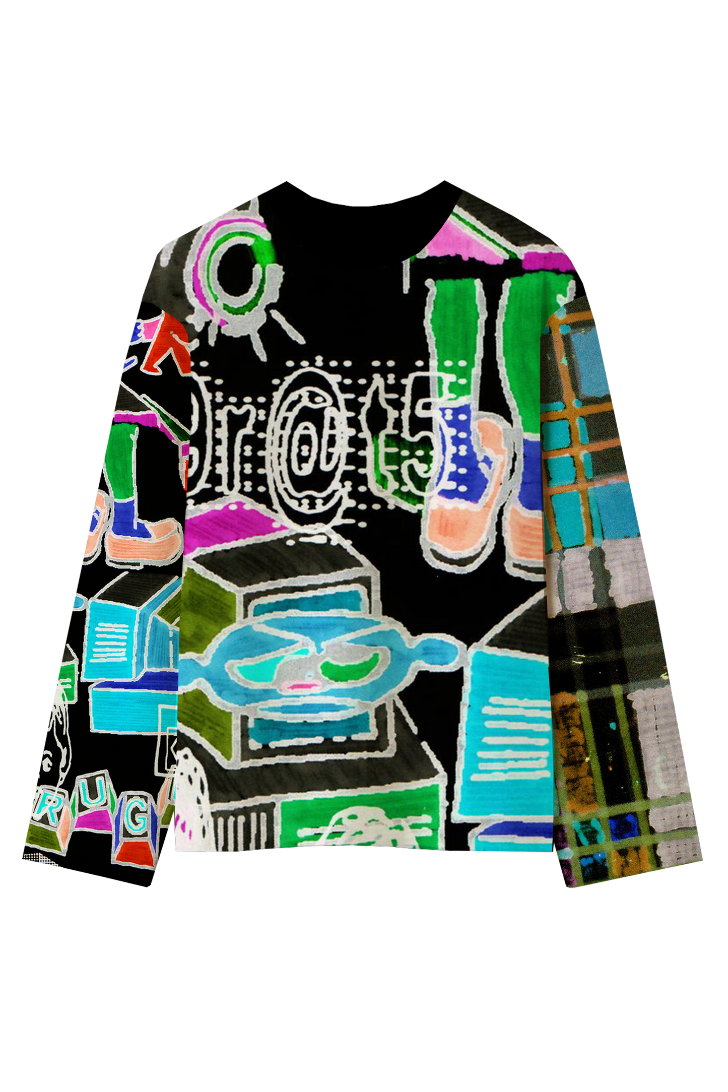 Scribbles All-Over Print Black