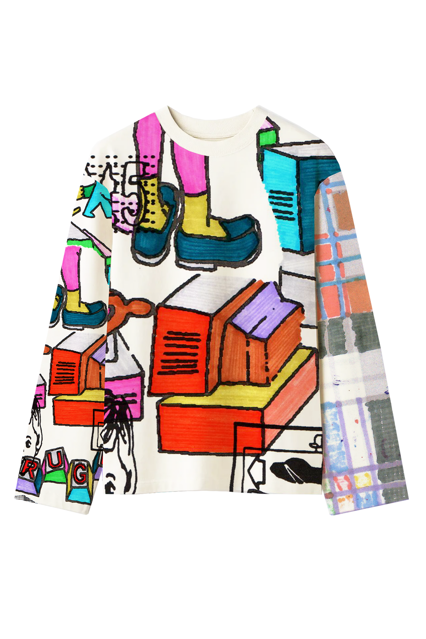 Scribbles All-Over Print White
