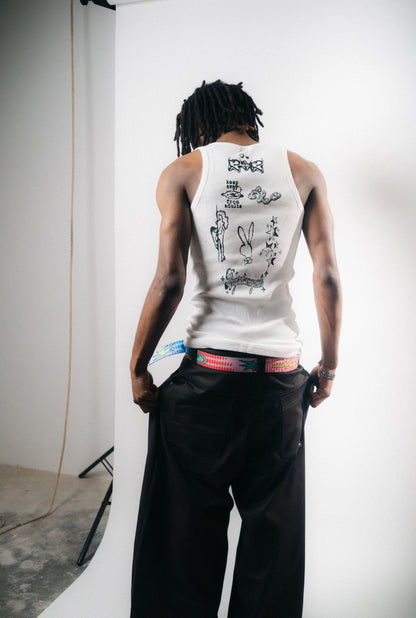 White Tattoo Tank Top