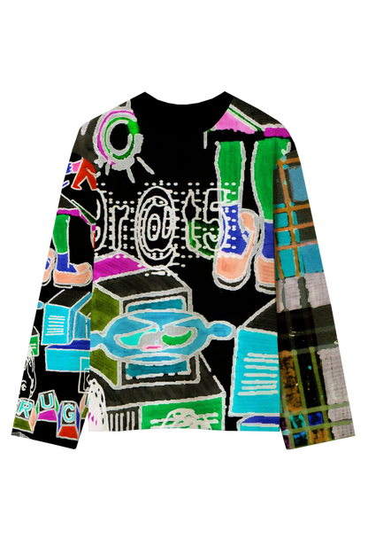 Scribbles All-Over Print Black