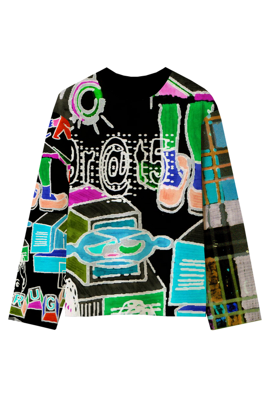 Scribbles All-Over Print Black