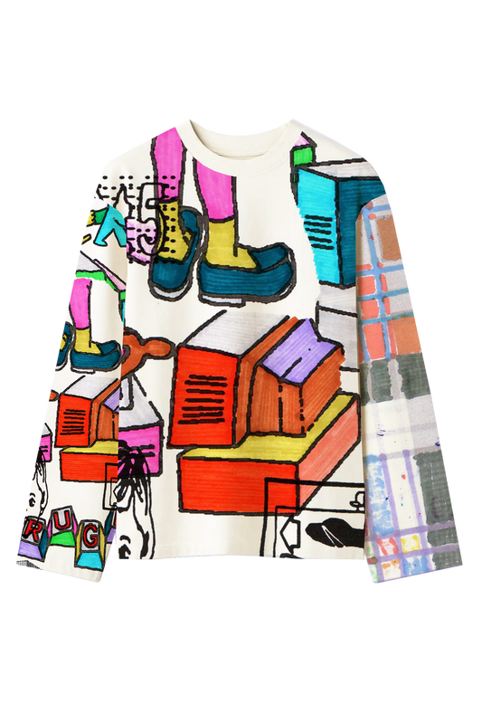 Scribbles All-Over Print White