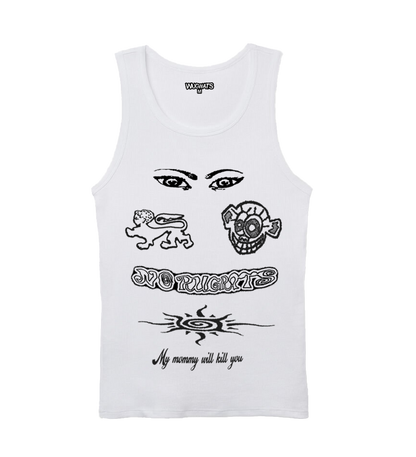 White Tattoo Tank Top