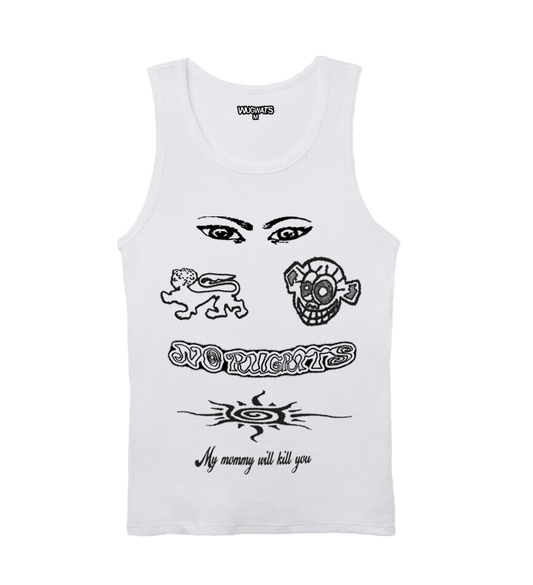 White Tattoo Tank Top